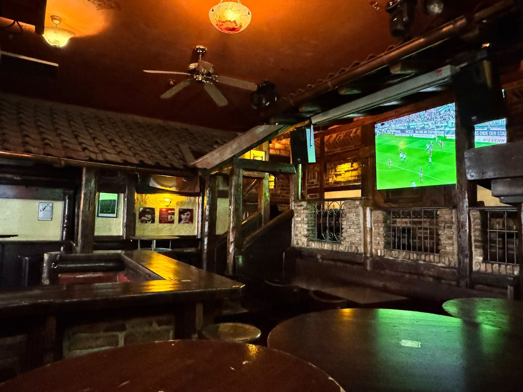 Stage area with screens inside Dublin Inn Hannover